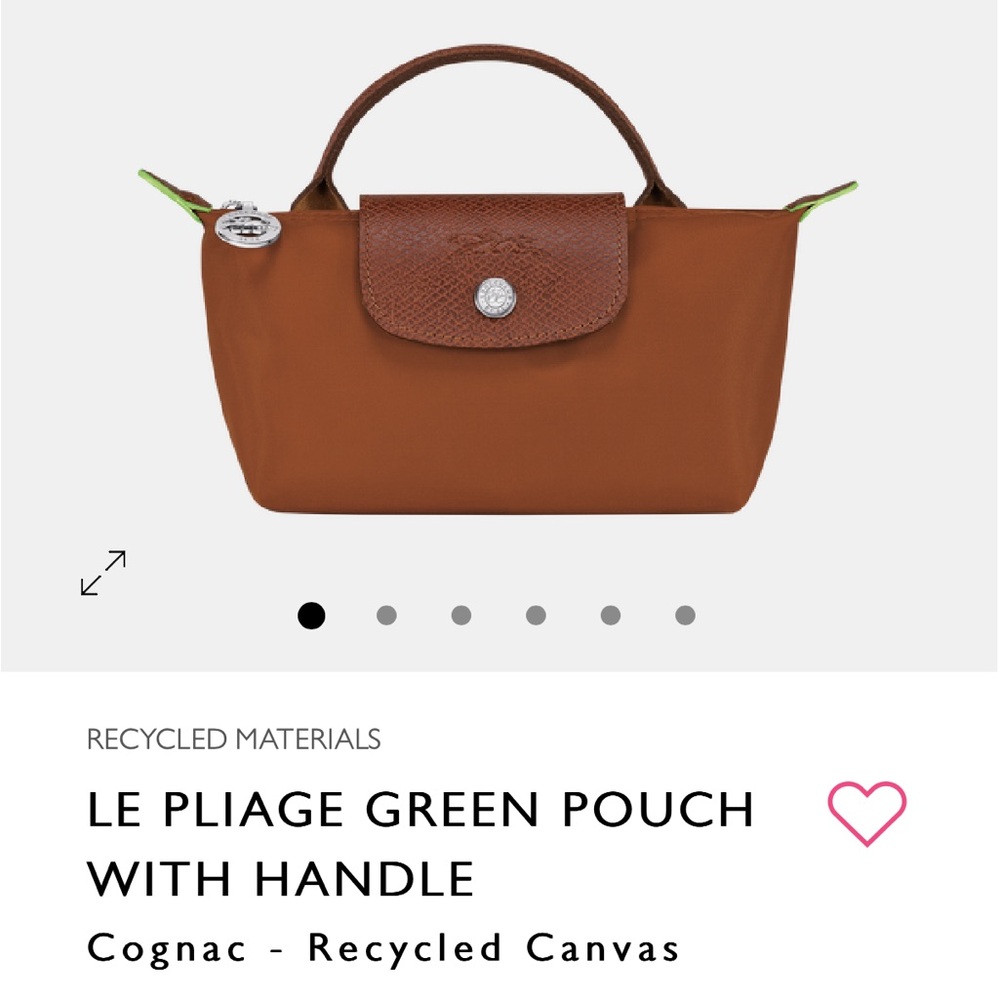Longchamp Le Pliage Pouch with Handle in Cognac